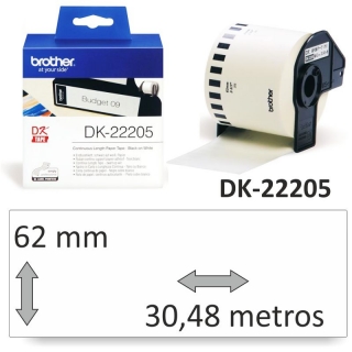 Brother DK-22205 Rollo de etiquetas continuo