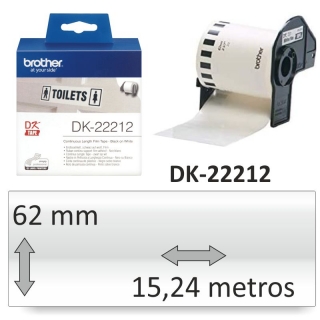 Brother DK-22212 Rollo plastico blanco adhesivo