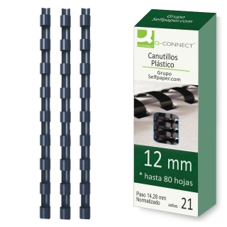Canutillo encuadernar plstico 12 mm.en c/100  Qconnect KF24022