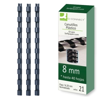 Canutillo plástico encuadernar 8 mm,