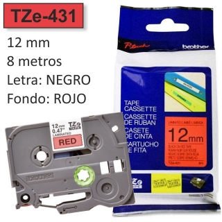 Cinta rotuladora Brother TZE-431 Negro sobre