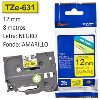 Cinta Rotuladora Brother TZE-631 negro sobre