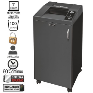 Destructora Fellowes 3250HS Nivel P-7 microcorte  4617201