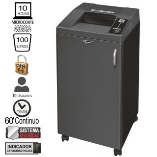 Destructora Fellowes 3250SMC alta seguridad,