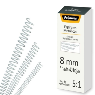 Espirales metlicos 8 mm blancos fellowes