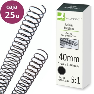 Espirales metlicas 40 mm, hasta 360  Qconnect KF11138