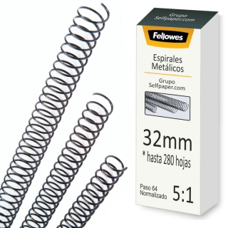 Espirales metalicos 32 mm - hasta  Fellowes 5111501