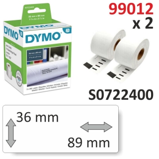 Etiqueta Dymo 89x36mm, 2 Rollos