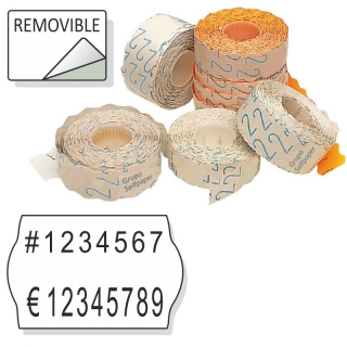 Etiquetas precios 26x16 onduladas Removibles