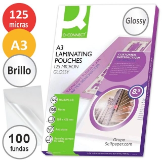 Fundas de plstico plastificar Din A3  Qconnect KF04124