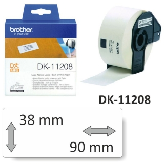 Rollo etiquetas Brother DK-11208 38x90mm