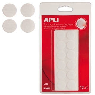 Circulos puntos de velcro adhesivos Apli  13659