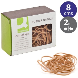 Gomas Elásticas 80(ø50mm)mm Natural Cada Caja Contiene ±145 Gomas Bandas  Elásticas de Goma