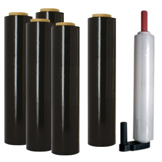 Rollos plastico, Film, paletizar negro opaco  Q-connect PLA2023018NE