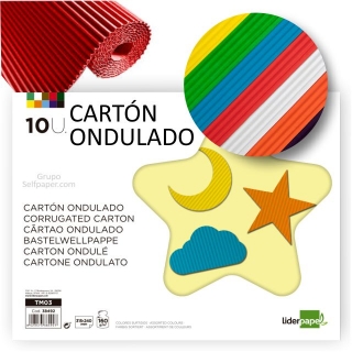 Cartn ondulado folio, A4+ de colores,  Liderpapel TM03