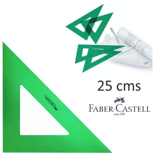 Escuadra Faber-Castell verde sin biselar,