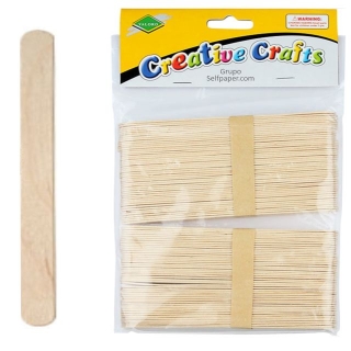 Palos de polo, madera natural, palitos,  Liderpapel AC-01