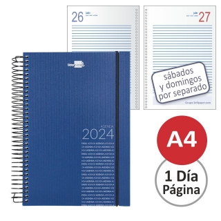 Agenda dia pagina, espiral,