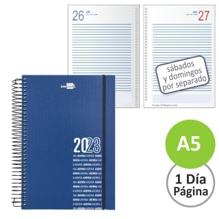 Agenda dia pagina, espiral,