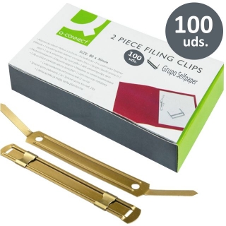 Caja 100 encuadernadores fasteners dorados,
