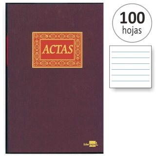 Libro de Actas de 100 hojas,  Liderpapel AT01