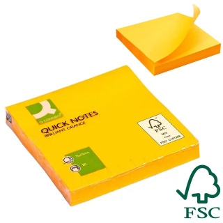 Notas adhesivas color naranja neón