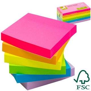 Bloc de notas adhesivas 76x76 colores  Q-connect KF10959