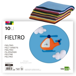 Fieltro para Manualidades Bolsa 10 Hojas