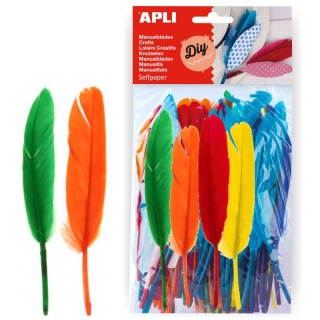 Plumas para Manualidades de colores, Pte.  Apli 13060