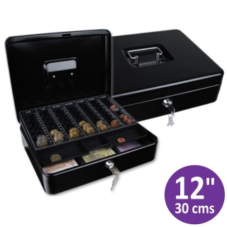 Caja caudales monedas Grande Negro con  Q-connect KF04279