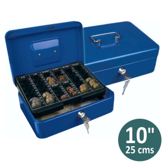 Caja caudales Q-Connect 14,5 370x290x110 mm negro con bandeja (37609)