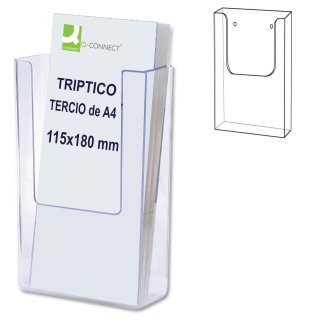 Expositor portafolletos pared, tercio de folio,  Q-connect QF-9006