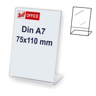 Expositor portaprecios en L, 75x110mm Din  Self-office 480901