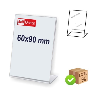 Expositor portaprecios transparente L 60x90 Vertical  Self-office 480801