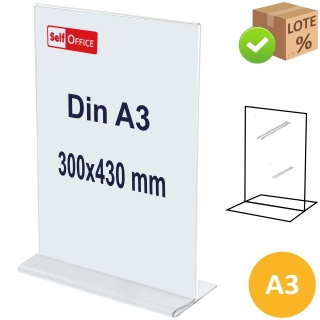 Expositor sobremesa Din A3, tipo metacrilato,  Self-office 48001