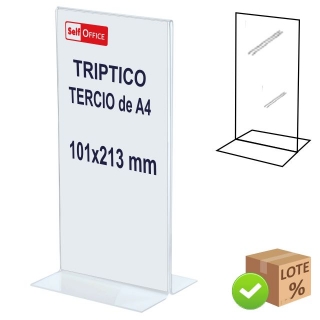 Expositor tipo metacrilato en T, Trpticos,  Self-office 45101