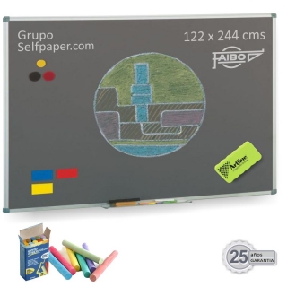 Pizarra para tizas, Gris-negro, acero