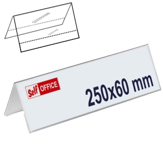 Portanombres Triangulares de PVC, 60x250mm