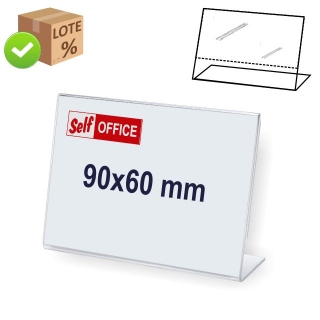 Portaprecios tipo metacrilato transparente horizontal 90x60  Self-office 480301