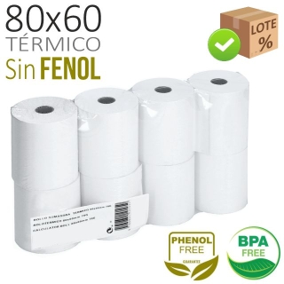 Pack 8 Rollos Papel Térmicos