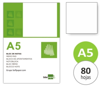 Block de notas Liso blanco tamao  Liderpapel BN04