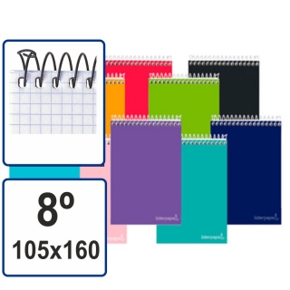 Block de notas vertical, con gusanillo,  Liderpapel BQ03