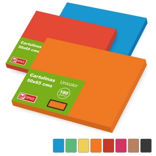 Cartulinas grandes 50x65 colores vivos, unicolor  Liderpapel CX65