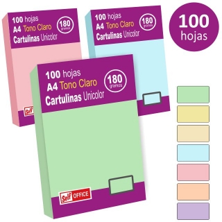 Pack 100 cartulinas Din A4