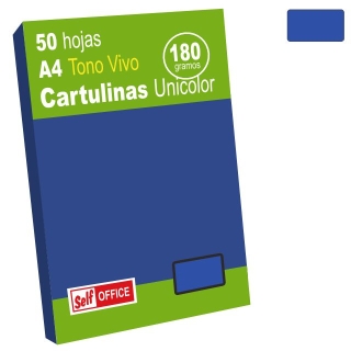 Cartulinas Din A4 Folio color azul  Self-office 30109