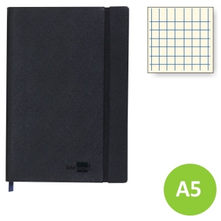 Cuaderno libreta cosida, diario, con goma  Liderpapel LB40