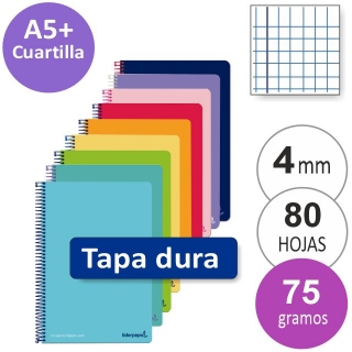 Cuadernos, Libretas tapas duras, cuadros, cuartilla,  Liderpapel BC51