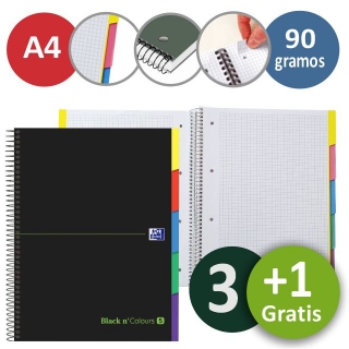 Libreta block con separadores Oxford Black  400088331