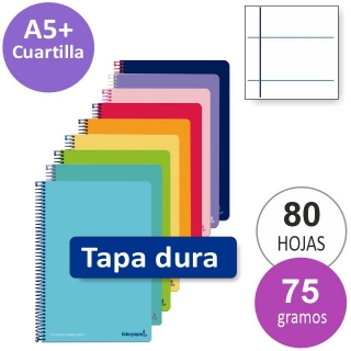 Libreta Tamao cuartilla A5, tapas