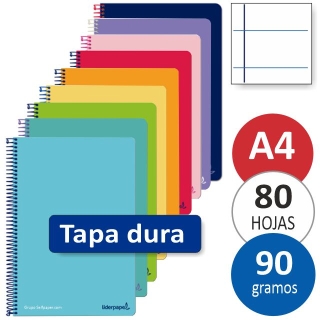 Cuadernos libretas tapas duras, A4, 1  Liderpapel BF41